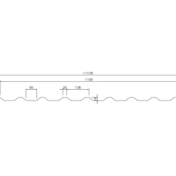 Outlet Peltikatto W-20R-1100 Economy 0.45 mm poimulevy Kattopellit