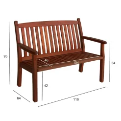 Discount Penkki Windsor 116 cm tummanruskea Puutarhapenkit