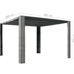 Best Pergola katolla polyrottinki 300x300x200cm harmaa/antrasiitti Pergolat