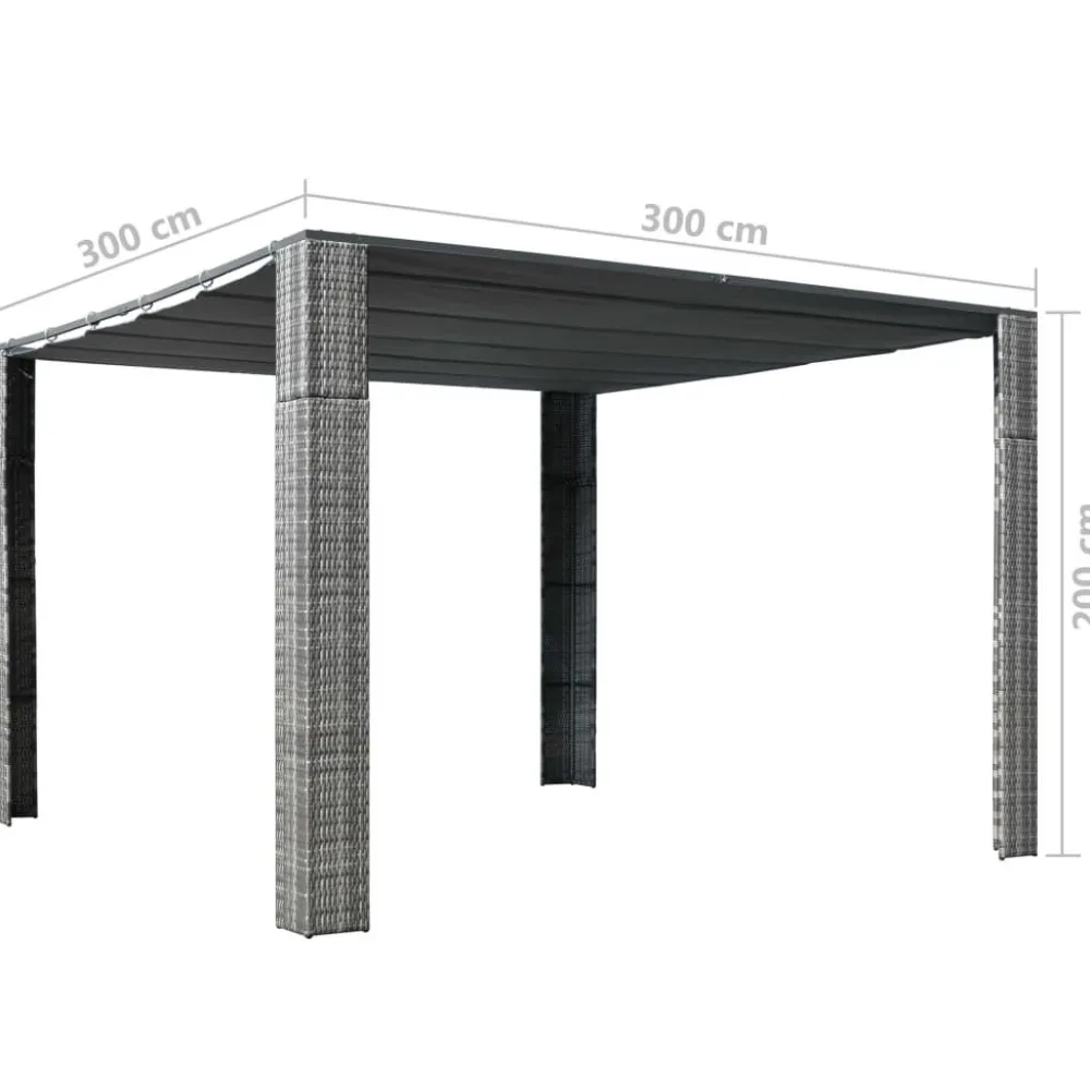 Best Pergola katolla polyrottinki 300x300x200cm harmaa/antrasiitti Pergolat