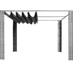 Best Pergola katolla polyrottinki 300x300x200cm harmaa/antrasiitti Pergolat