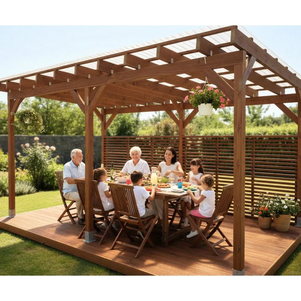New Pergola , ruskea, eri mittoja Pergolat