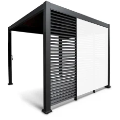 Pergolan säleikköpaneeli Mirador-111(4m), 123,5x238,25cm, tummanharmaa*Home4you New