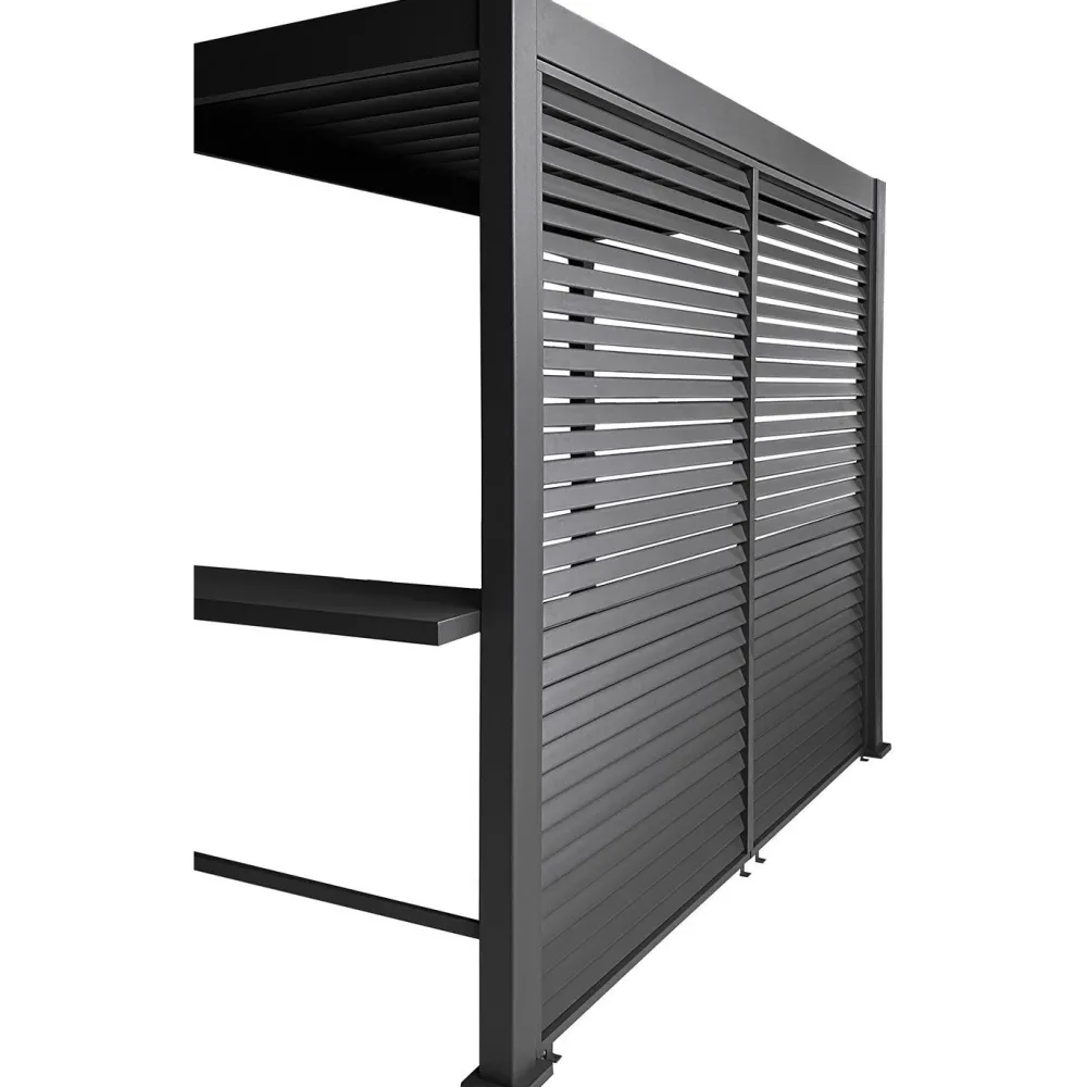 Pergolan säleikkötakaseinä Mirador BBQ, tummanharmaa*Home4you New