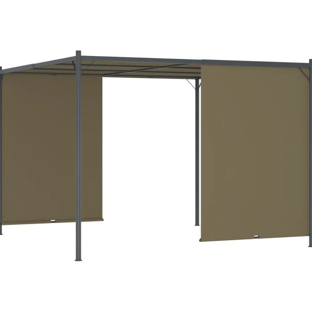 Pergola sisäänvedettävä katto 3x3 m ruskeanharmaa 180 g/m²*FinePRICE New