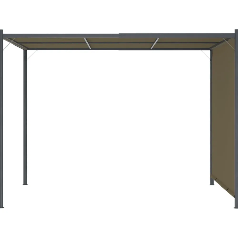 Pergola sisäänvedettävä katto 3x3 m ruskeanharmaa 180 g/m²*FinePRICE New