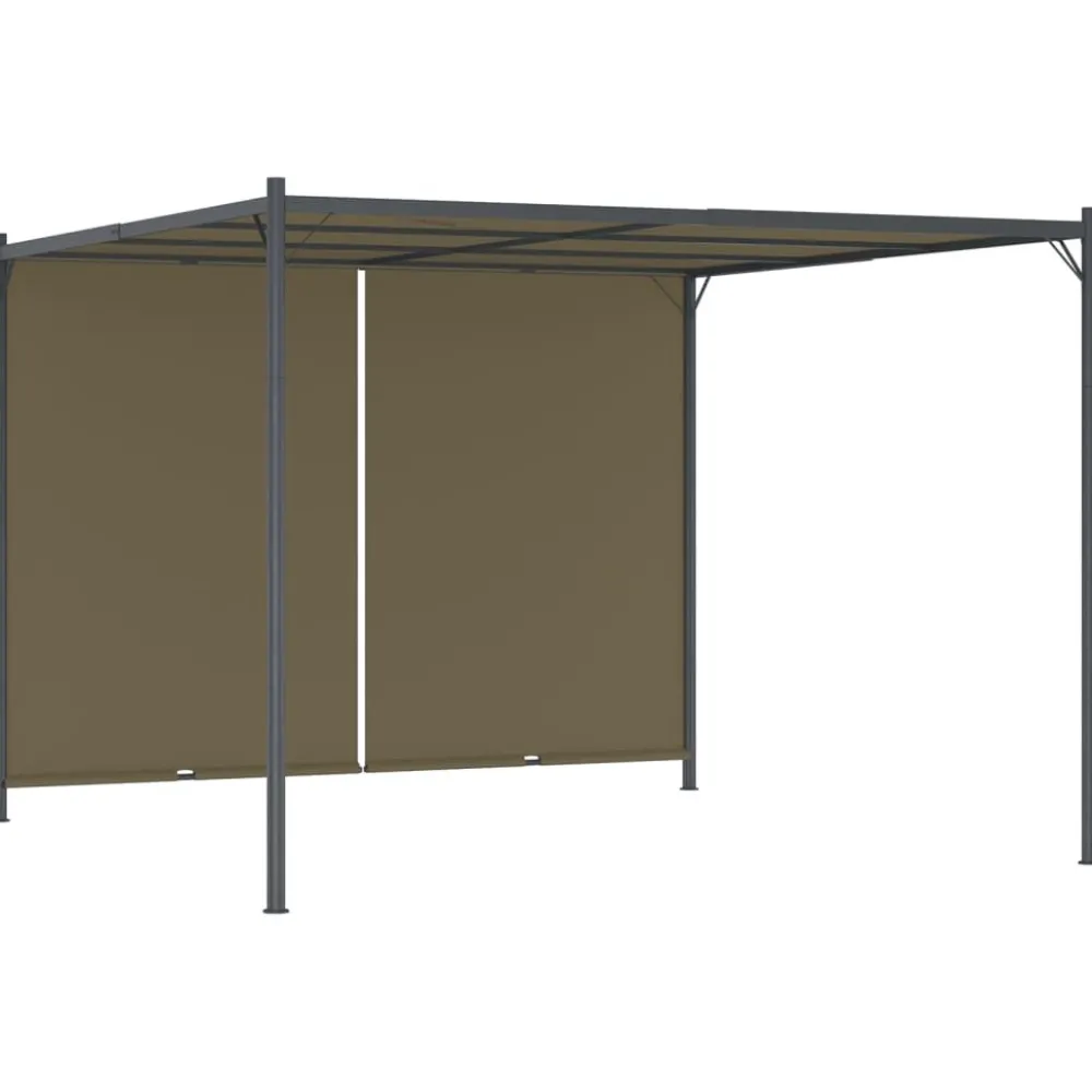 Pergola sisäänvedettävä katto 3x3 m ruskeanharmaa 180 g/m²*FinePRICE New