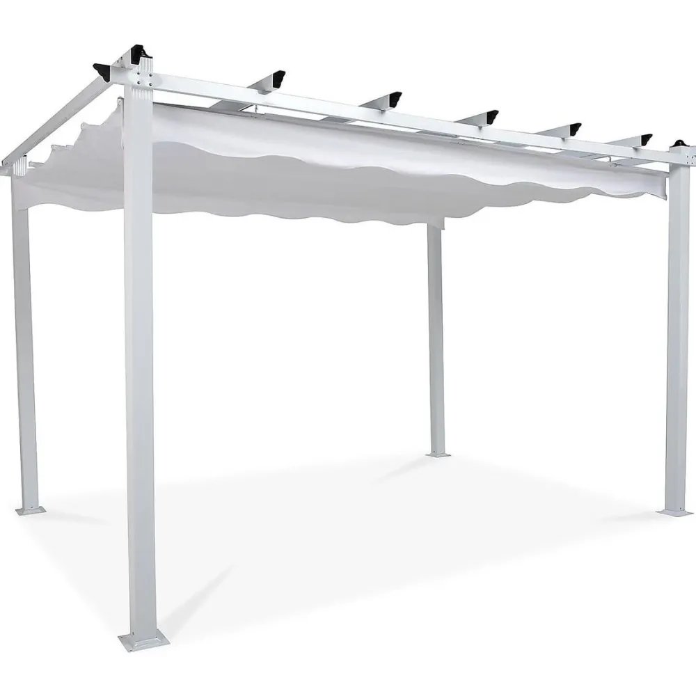 Pergola 2.95x3.95 m laskostettava katto valkoinen*Comfort Garden New