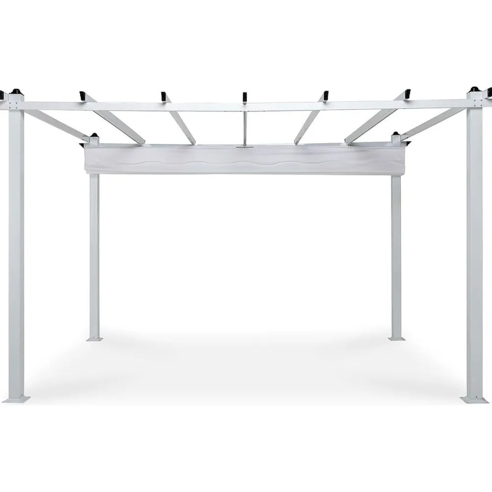 Pergola 2.95x3.95 m laskostettava katto valkoinen*Comfort Garden New