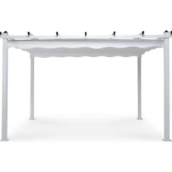 Pergola 2.95x3.95 m laskostettava katto valkoinen*Comfort Garden New