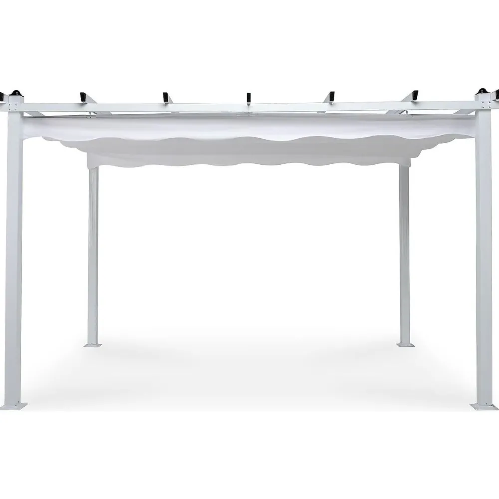 Pergola 2.95x3.95 m laskostettava katto valkoinen*Comfort Garden New