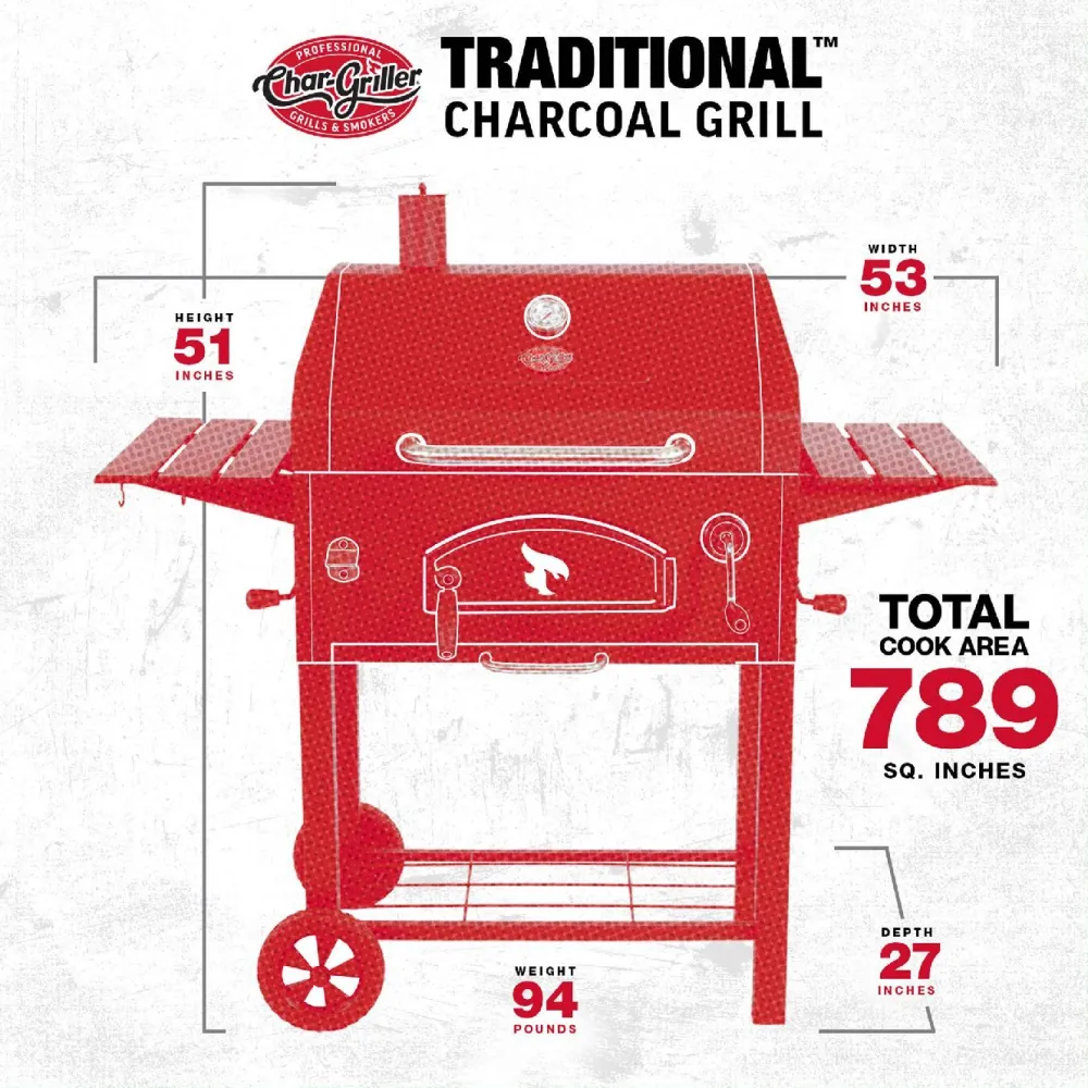 Perinteinen hiiligrilli Char-Griller 30" Traditional*Chargriller Discount