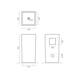 Sale Pesuallas Arenas, 400x400mm, valkoinen Jalalliset Pesualtaat