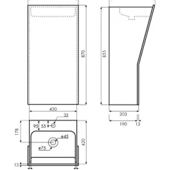 Sale Pesuallas Veneto, 450x417mm, mattavalkoinen Jalalliset Pesualtaat