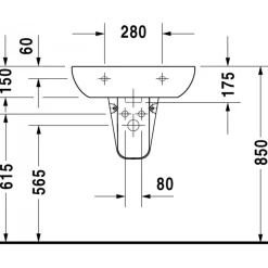 Pesuallas D-Code 600x460 mm*Duravit Discount