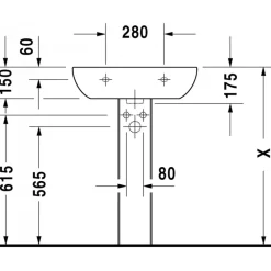 Pesuallas D-Code 600x460 mm*Duravit Discount
