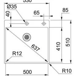 Pesuallas Frank Box BXX 210-50 TL 530x510 mm rst*Franke Online