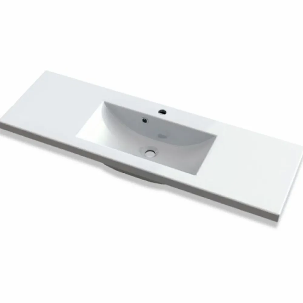 Clearance Pesuallas Claudia 120 1200x390mm valumarmori valkoinen Tasoon Upotettavat Altaat|Kalusteeseen Asennettavat Altaat