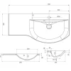New Pesuallas Dali 90 900x435mm valumarmori oikea valkoinen Tasoon Upotettavat Altaat