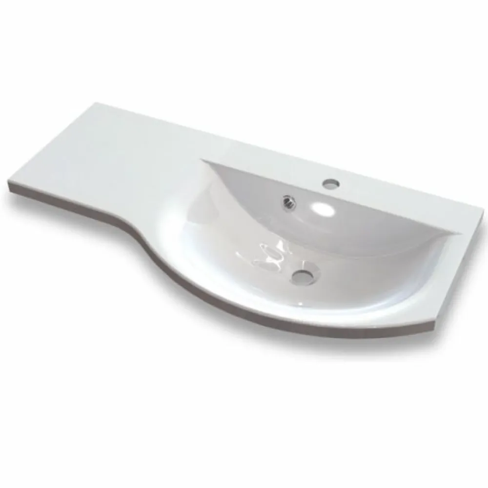 New Pesuallas Dali 90 900x435mm valumarmori oikea valkoinen Tasoon Upotettavat Altaat