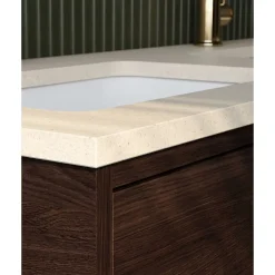 Hot Pesuallas Ducentic, kaksi allasta, kaksi hanareikää, 1190x470mm, komposiittikivi, beige Kaksoispesualtaat