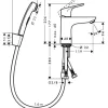 Pesuallashana Focus 100 Bidette Push-Open -pohjaventtiilillä kromi (31927000)*Hansgrohe Outlet