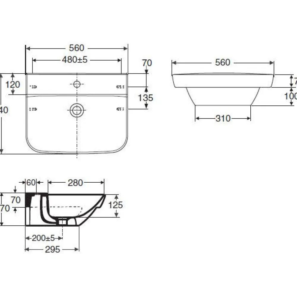 Sale Pesuallas Seven D 11113 560x440x170 mm valkoinen Seinään Kiinnitettävät Altaat