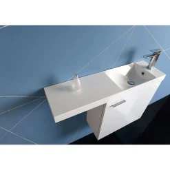 Pesuallas Agos 80x22cx11 cm, vasen/oikea, valkoinen*Interia