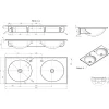 Pesuallas Juno 1000 x 470 mm kaksialtainen kivi valkoinen*Interia Discount