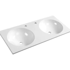 Pesuallas Juno 1000 x 470 mm kaksialtainen kivi valkoinen*Interia Discount
