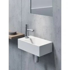 Best Pesuallas Kube X 400x230 mm, hanareiällä, oikea/vasen, valkoinen Seinään Kiinnitettävät Altaat|Pesualtaat Tason Päälle