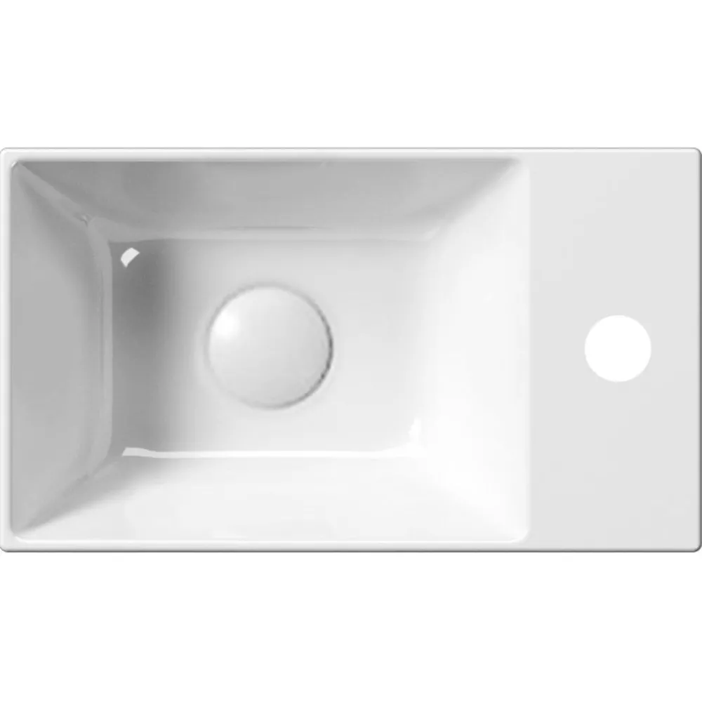 Best Pesuallas Kube X 400x230 mm, hanareiällä, oikea/vasen, valkoinen Seinään Kiinnitettävät Altaat|Pesualtaat Tason Päälle