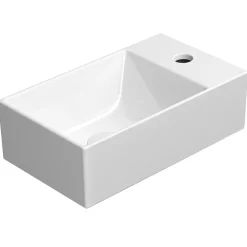 Best Pesuallas Kube X 400x230 mm, hanareiällä, oikea/vasen, valkoinen Seinään Kiinnitettävät Altaat|Pesualtaat Tason Päälle