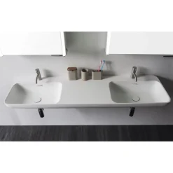 Pesuallas Niagara 1500 x 400 mm kaksialtainen kivi valkoinen*Interia New