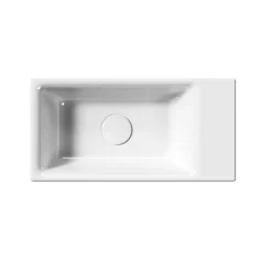 Clearance Pesuallas Nubes 50x25cm, tasainen pohja, ei hanareikää, vasen/oikea, ExtraGlaze-pinnoite, valkoinen Kalusteeseen Asennettavat Altaat
