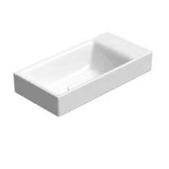 Clearance Pesuallas Nubes 50x25cm, tasainen pohja, ei hanareikää, vasen/oikea, ExtraGlaze-pinnoite, valkoinen Kalusteeseen Asennettavat Altaat