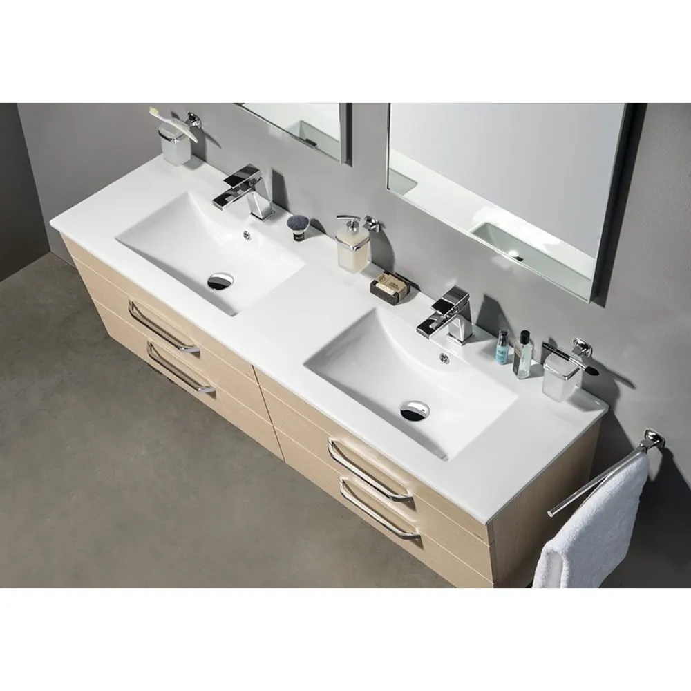 New Pesuallas Slim Double 1510 x 460 mm kaksialtainen valkoinen Kaksoispesualtaat