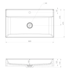 Outlet Pesuallas Twig, 80x47 cm, kivi, valkoinen Pienet Pesualtaat