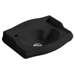 Outlet Pesuallas Retro, 41x30 cm, hanareikä vasemmalla, mattamusta Pienet Pesualtaat