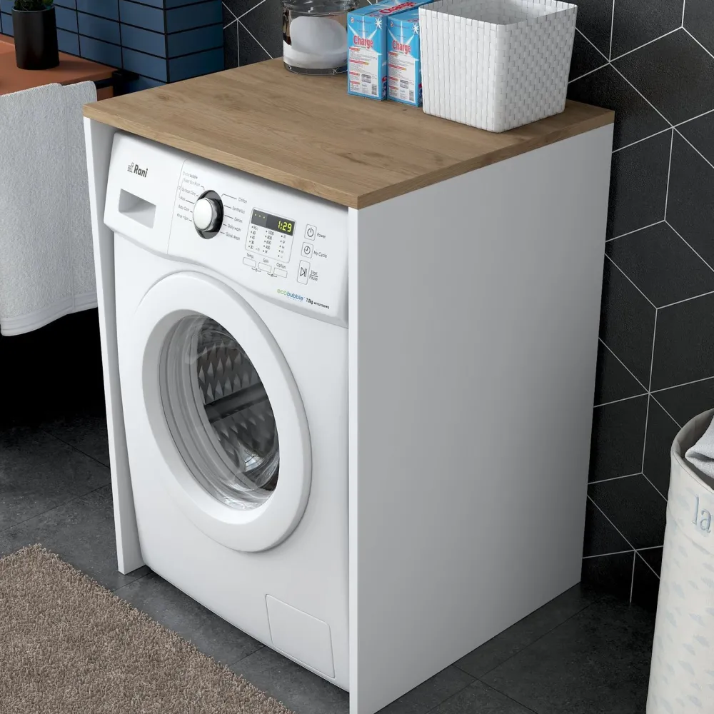 Pesukonekaappi KD103, pähkinäpuu/valkoinen*Linento Furniture Discount