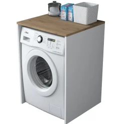 Pesukonekaappi KD103, pähkinäpuu/valkoinen*Linento Furniture Discount