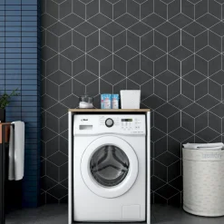 Pesukonekaappi KD103, pähkinäpuu/valkoinen*Linento Furniture Discount
