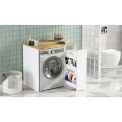 Pesukonepöytä SA1 60 cm valkoinen/ruskea*Linento Furniture Online