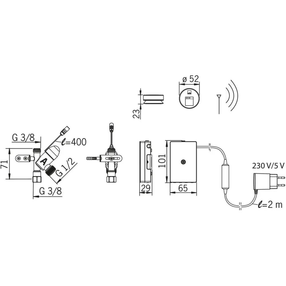 Pesukoneventtiili 272101 elektroninen 230/5 V*Oras Discount