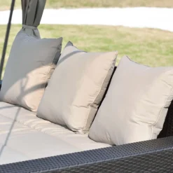 Pihakeinu Barcelona, 3 hlö, katoksella ja verhoilla, musta/beige*Home4you Discount