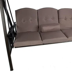 Pihakeinu Franco, katoksella, 3-istuttava, ruskea*Home4you Discount