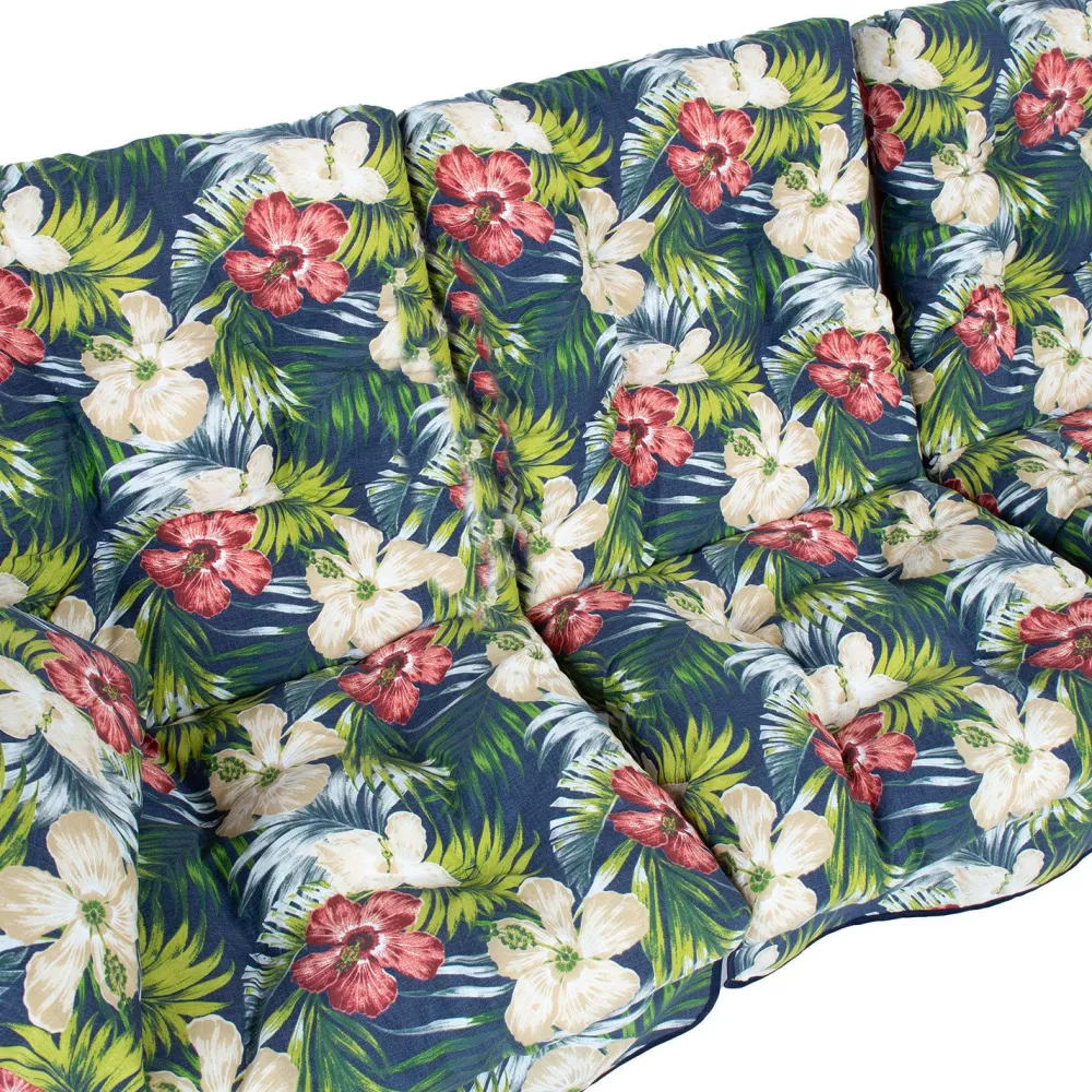 Pihakeinun pehmuste ROMA 108x56x10 cm, tumma kukkakuosi, 3-osainen, musta*Home4you Sale