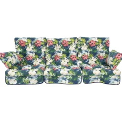 Pihakeinun pehmuste ROMA 108x56x10 cm, tumma kukkakuosi, 3-osainen, musta*Home4you Sale