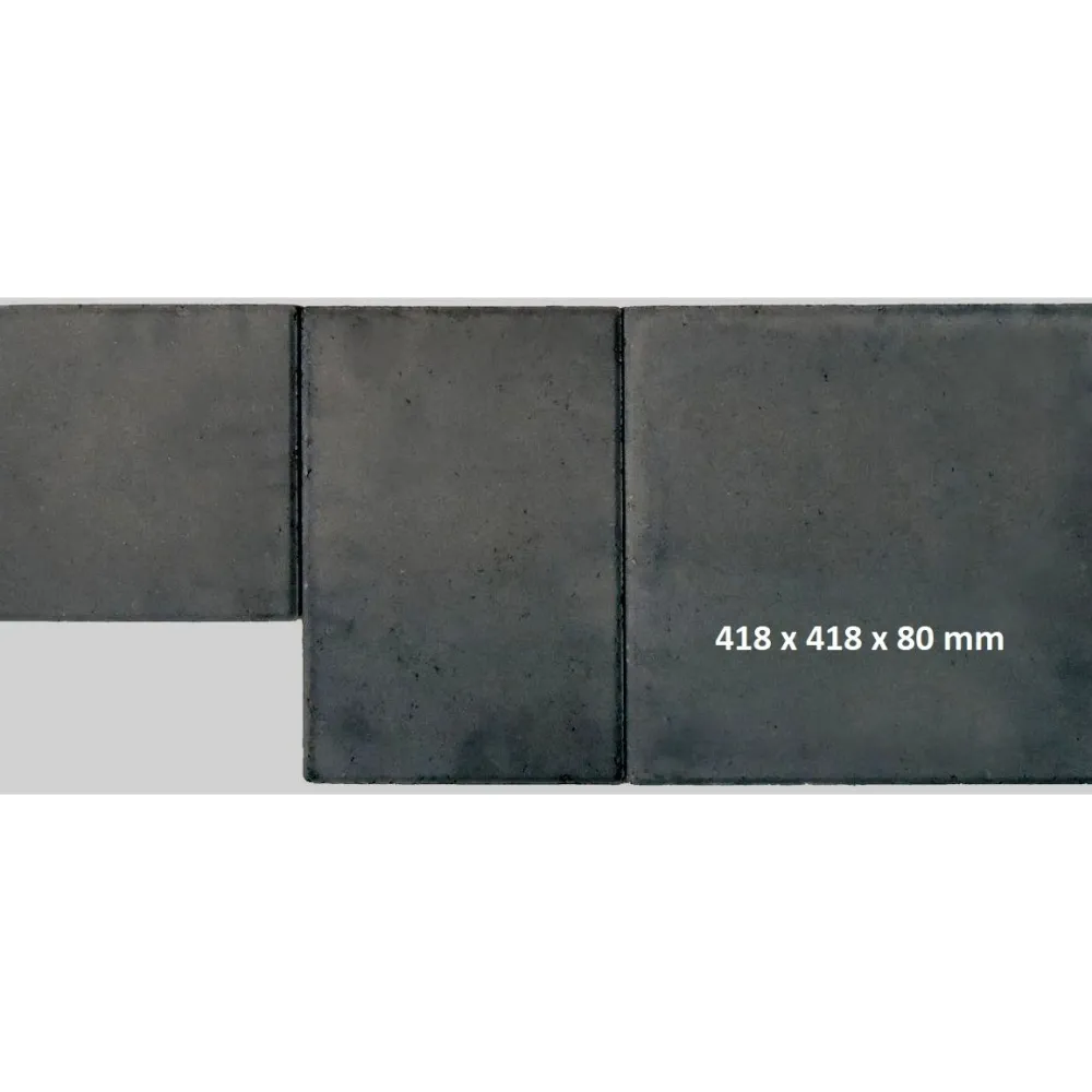 Hot Pihakivi Lakka Roomalainen kivi 80 418x418x80 mm musta Betonikivet