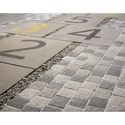 Pihakivi Artik-noppa, 92x92x80mm, profiloitu, hienopesty, vaaleanharmaa*Rudus Discount